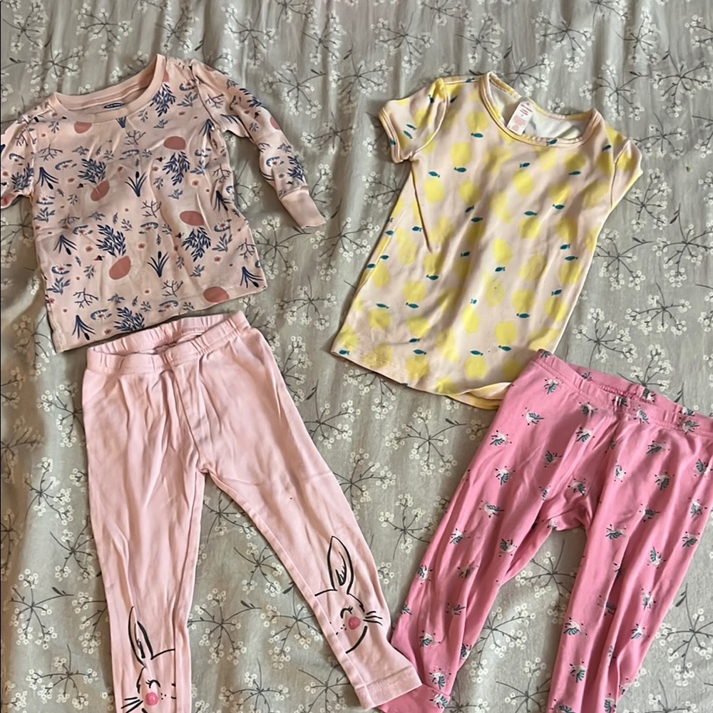 Pink and Yellow Kids Pajama Set